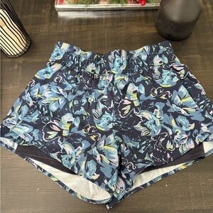 Layer 8 Floral Running Shorts Blue Multi Floral print – Size S